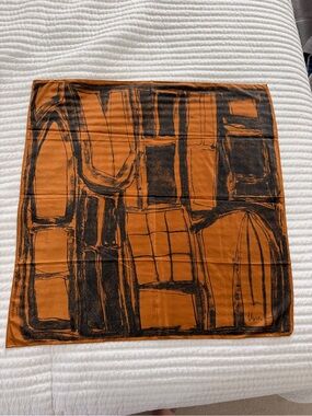 Vera Neumann Abstract Print Orange & Black Scarf